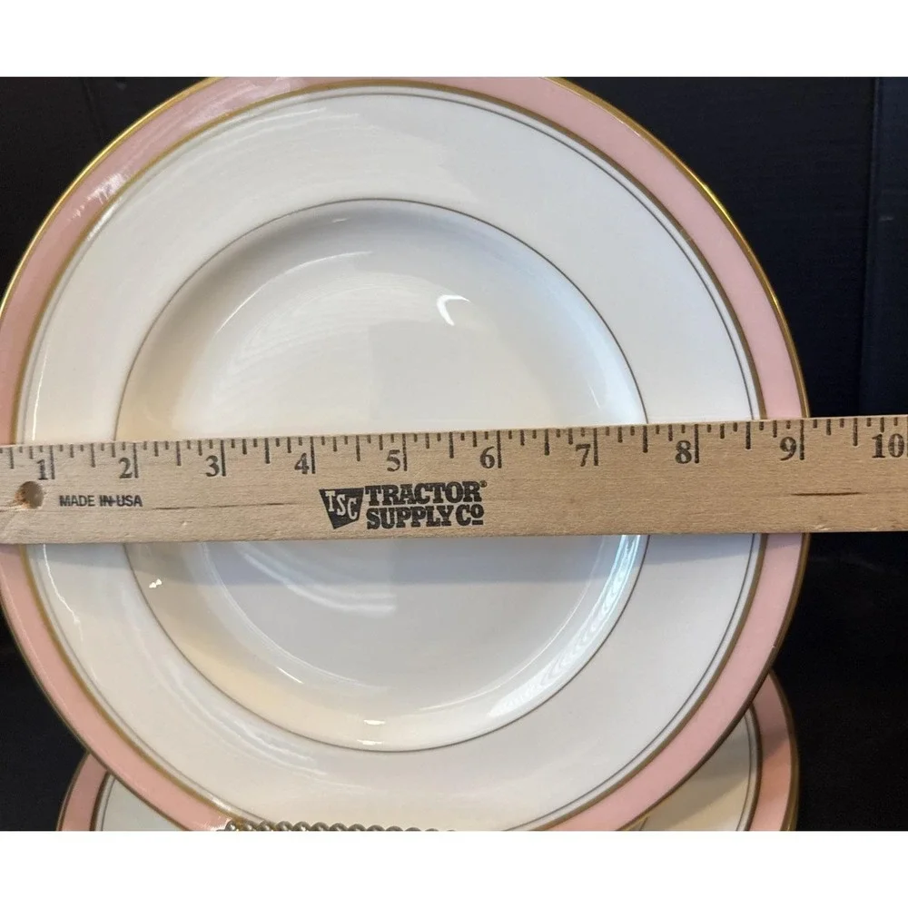 Royal Worcester Howard Pink Gold Trim Luncheon Plate Plates 9